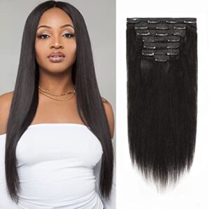 Short Black Human Hair Clip-In Extensions for a Natural Look