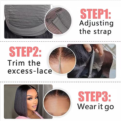 Hairspray 14 Inch Black Human Hair Wig Natural Look Comfortable Everyday Wear - Image 5