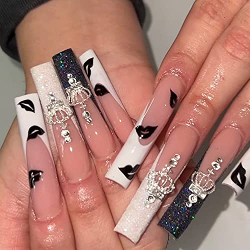 24 Piece Set Black Long Acrylic Nails for Elegant, Durable and Stylish Manicures