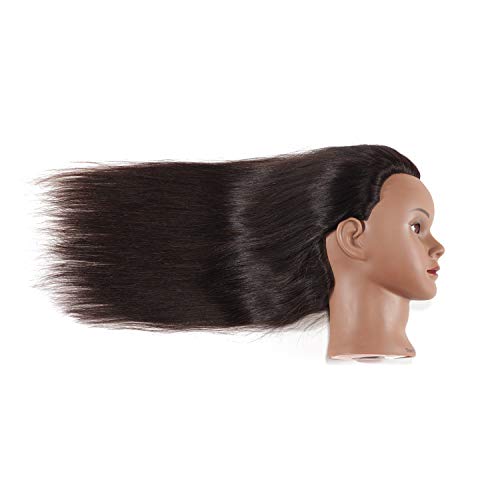 Black Mannequin Head with Human Hair - Image 3