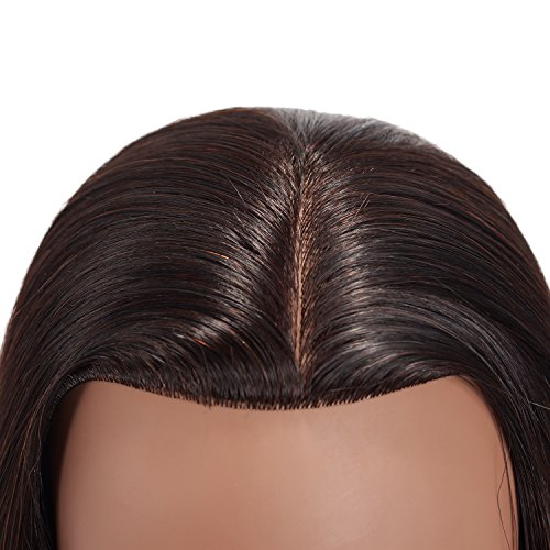 Black Mannequin Head with Human Hair - Image 4