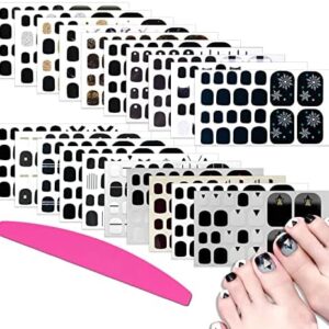 Black nails painted with black polish on feet.