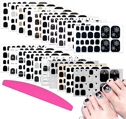 Black nails painted with black polish on feet.
