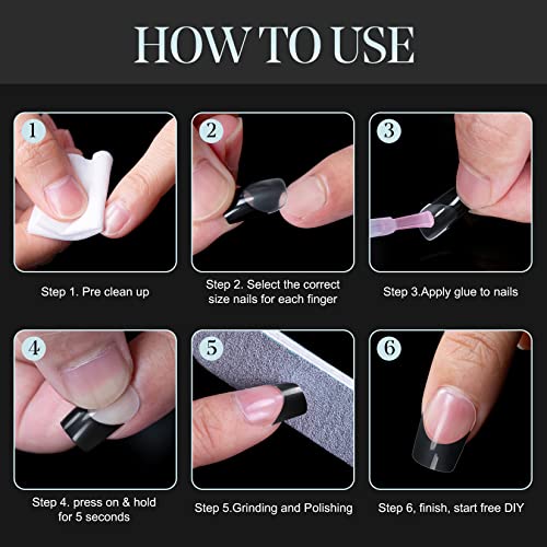 Chic Black Short Acrylic Nails, Durable and Easy Application - Image 6