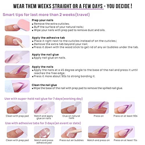 Black Stick-On Nails 24 Count Set Instant Glam Easy Application - Image 6