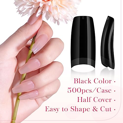 Black Tip Acrylic Nails, 24 Count, Durable, Stylish, Salon Quality - Image 4