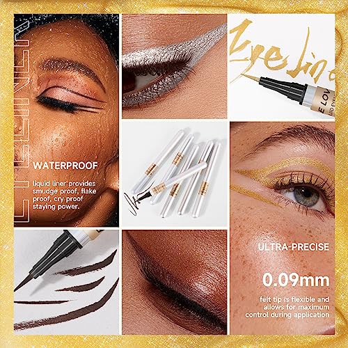 Black Top Eyeliner with Brown Bottom for Smooth Application and Long-Lasting Wear - Image 4