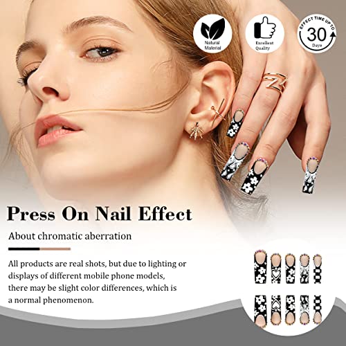 ?Black & White Flame Acrylic Nails? - Image 7