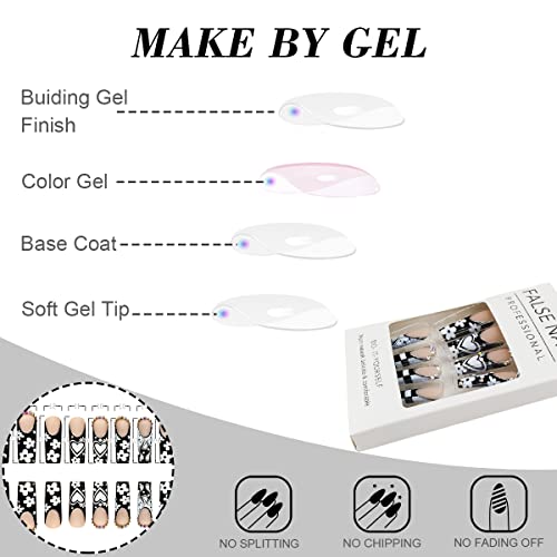 ?Black & White Flame Acrylic Nails? - Image 6