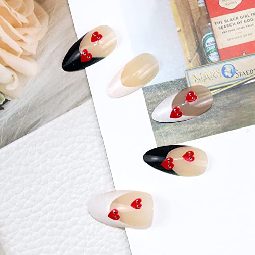 ?Black, White, Red Acrylic Nails? - Image 3