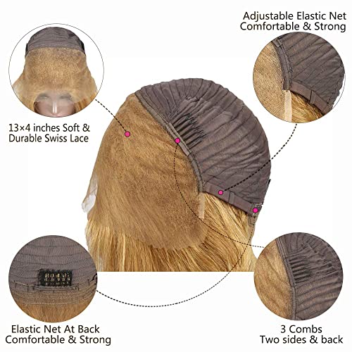 13x4 Transparent Lace Front Blonde Bob Wig 100% Human Hair - Image 6