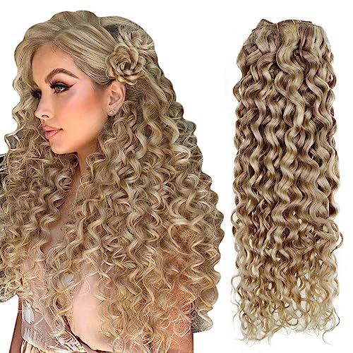 18 Inch Blonde Remy Human Hair Curly Extensions for Natural Volume and Length