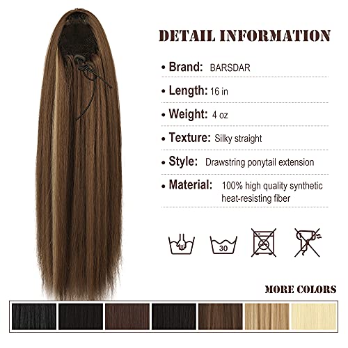 Golden Blonde 14 Inch Human Hair Drawstring Ponytail Extension - Image 5