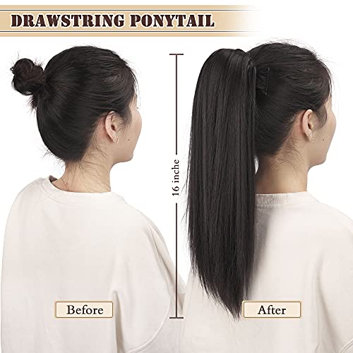 Golden Blonde 14 Inch Human Hair Drawstring Ponytail Extension - Image 6