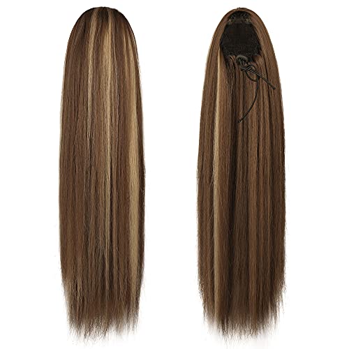 Golden Blonde 14 Inch Human Hair Drawstring Ponytail Extension - Image 2