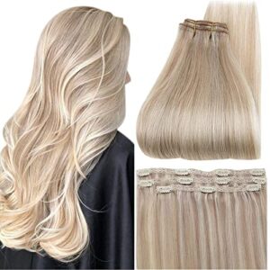 18 Inch Blonde Remy Human Hair Clip-In Extensions for a Natural Look