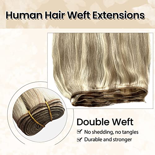 18 Inch Blonde Human Hair Weft Extension for Natural Look and Easy Styling - Image 3