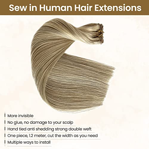 18 Inch Blonde Human Hair Weft Extension for Natural Look and Easy Styling - Image 5