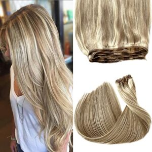 18 Inch Blonde Human Hair Weft Extension for Natural Look and Easy Styling