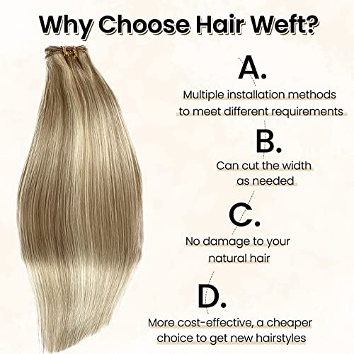 18 Inch Blonde Human Hair Weft Extension for Natural Look and Easy Styling - Image 4