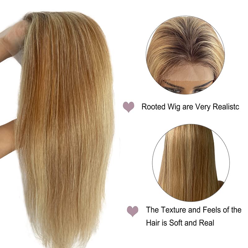 Blonde Human Hair Wig with Highlights - Image 4