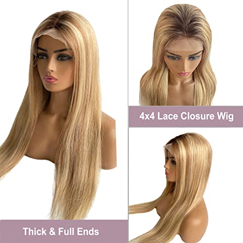 Blonde Human Hair Wig with Highlights - Image 2