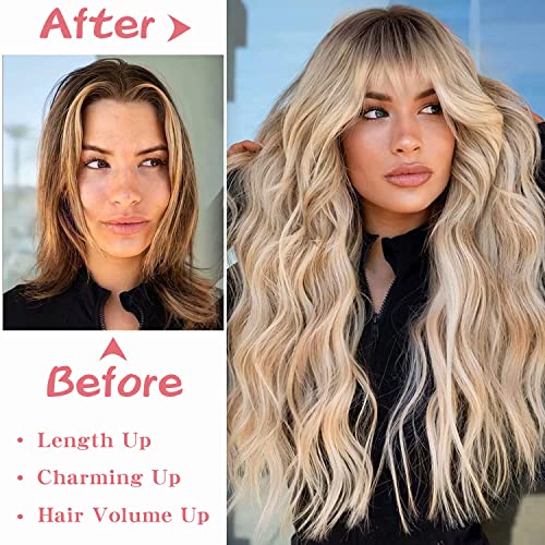 Blonde Wavy Human Hair Wig - Image 3