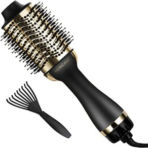 One-Step Blowout Brush Hair Dryer with 1.5-inch Barrel for Effortless Styling