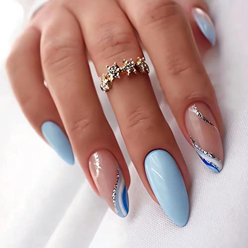 Blue Acrylic Nail Art Design Set for Creative Styling and Decoration - 12 Colors