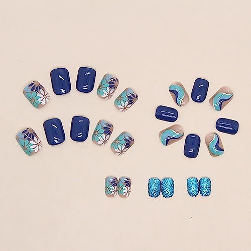 Blue Acrylic Nail Design Ideas for Stylish Trendsetting Nail Art 12 Piece Set - Image 3