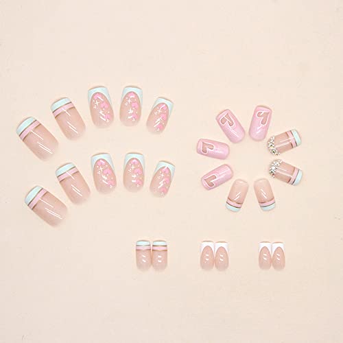 Stylish Blue Acrylic Nail Designs 20 Piece Set for Trendy Nail Art - Image 3