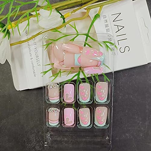 Stylish Blue Acrylic Nail Designs 20 Piece Set for Trendy Nail Art - Image 4
