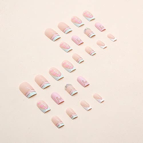 Stylish Blue Acrylic Nail Designs 20 Piece Set for Trendy Nail Art - Image 5