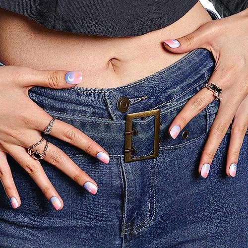 Blue and Pink Ombre Acrylic Nail Design for Stylish and Trendy Manicures - Image 4