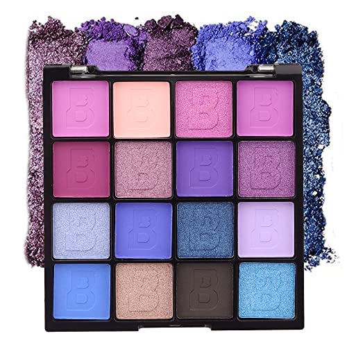 Beginner Friendly Blue and Purple Eyeshadow Palette with Step-by-Step Application Guide