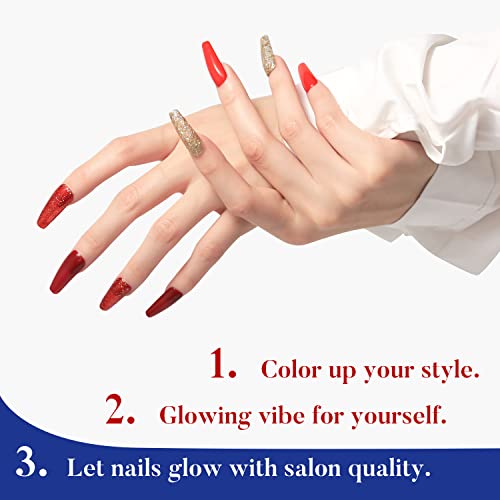 2-Pack Blue and Red Long-Lasting Nail Polish Set, 15ml Bottles - Image 4