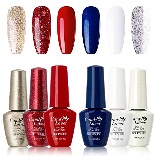2-Pack Blue and Red Long-Lasting Nail Polish Set, 15ml Bottles