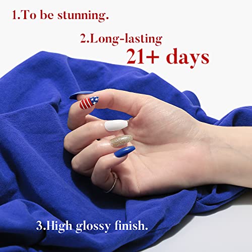 2-Pack Blue and Red Long-Lasting Nail Polish Set, 15ml Bottles - Image 5