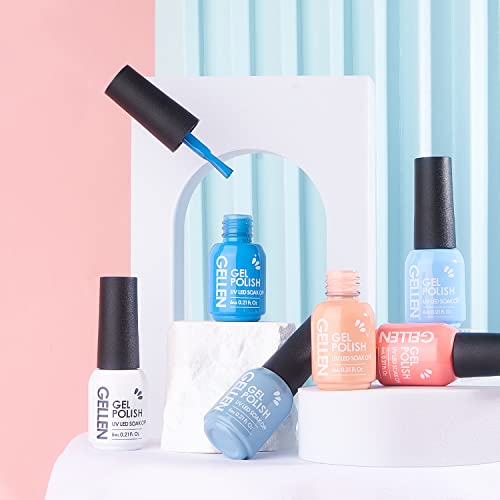Blue and White Nail Polish 15ml, Long-Lasting, Quick-Drying Formula - Image 2
