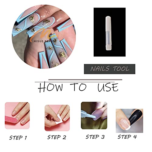 Blue Ballerina Shaped Acrylic Nail Design Set for Elegant Nail Art and Styling - Image 6