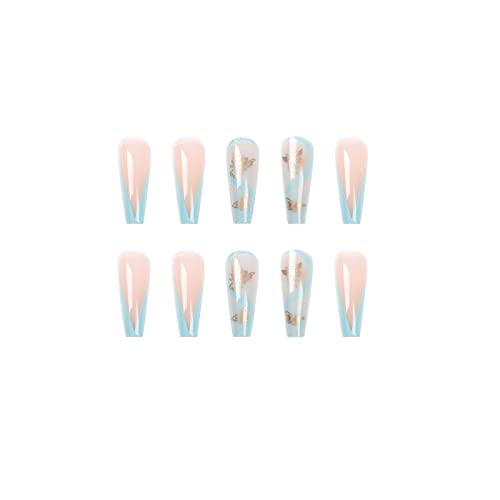 Blue Ballerina Shaped Acrylic Nail Design Set for Elegant Nail Art and Styling - Image 2