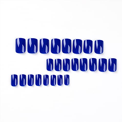 Blue Bandana-Inspired Acrylic Nail Design Set for Stylish Nail Art Enthusiasts - Image 3
