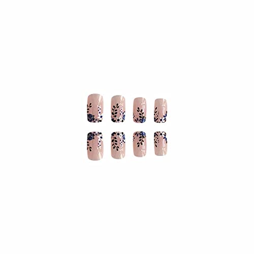 Trendy Blue Camo Acrylic Nails Set, Stylish and Chic Design - Image 2