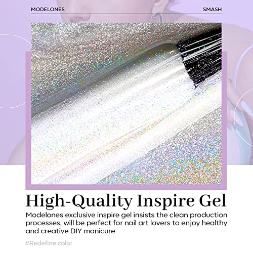 Blue Glitter Gel Nail Polish. - Image 8