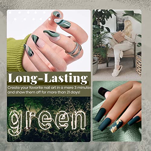 Vibrant Blue Green Gel Nail Polish 15ml for Long-lasting Shine - Image 3
