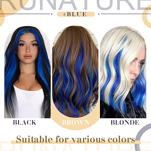 18 Inch Blue Remy Human Hair Clip-In Extensions for Instant Volume and Length - Image 2