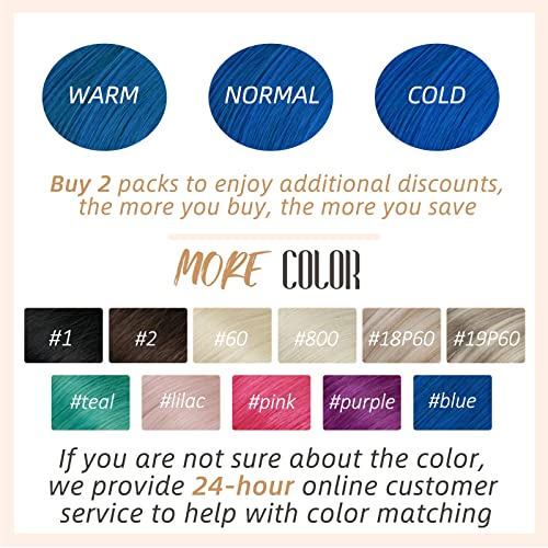 18 Inch Blue Remy Human Hair Clip-In Extensions for Instant Volume and Length - Image 5