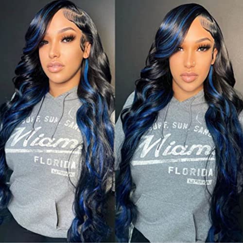 Blue Human Hair Lace Wig - 22 Inch Length, Soft Texture, Natural Appearance - Image 6