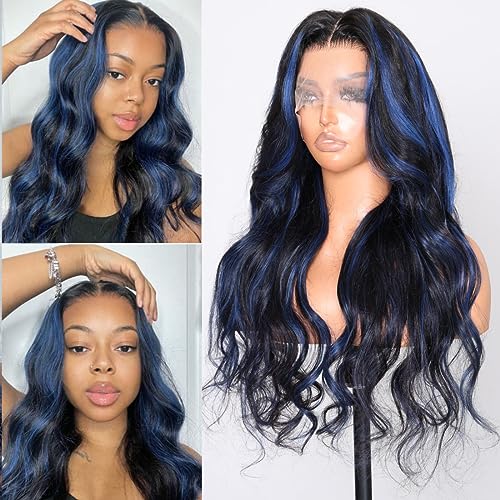 Blue Human Hair Lace Wig - 22 Inch Length, Soft Texture, Natural Appearance - Image 9
