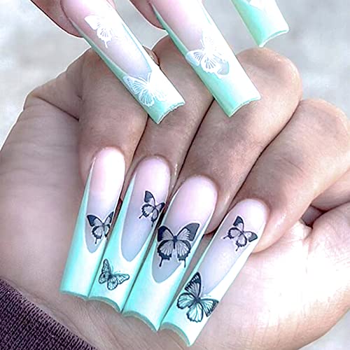 Blue Jelly Acrylic Nail Design - Stylish and Trendy Long-Lasting Nail Art for All Occasions
